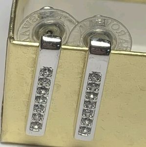 Swarovski crystal bar earrings